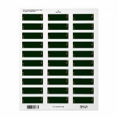 Kerstgroen & Gouden Frame Retouradreslabels Etiket (Full Sheet)