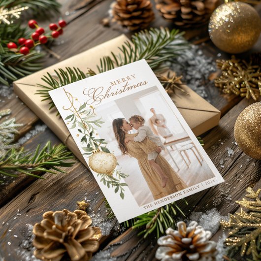 Kerstgroen Gouden Ornament van hoge kwaliteit Feestdagenkaart