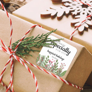 Kerstgroen Handgemaakt Speciaal Voor Jou Vierkante Sticker