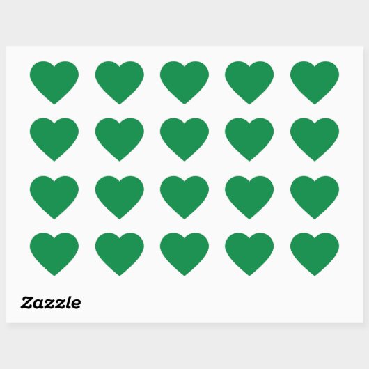 Kerstgroen Hart Sticker (Vel)