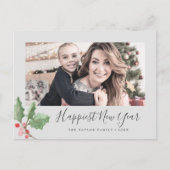 kerstgroen het gelukkigste nieuwjaars foto feestdagenkaart (Voorkant)