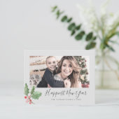 kerstgroen het gelukkigste nieuwjaars foto feestdagenkaart (Staand voorkant)