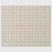 kerstgroen, Holly Berries en Bows Cadeaupapier (Vlak)