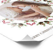 Kerstgroen Holly bessen gebladerte krans Foto Afdruk (Hoek)