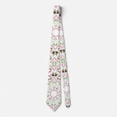 Kerstgroen Holly bessen Mandala stijl Stropdas (Voorkant)