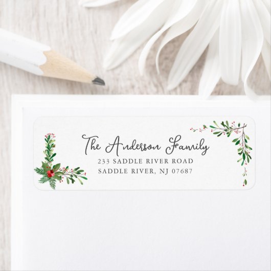 Kerstgroen Holly & Pine Etiket (Insitu)