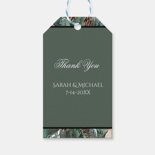 Kerstgroen Huwelijk Cadeaulabel (Voorkant)