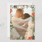 Kerstgroen in vintage stijl lijst feestdagenkaart (Voorkant)