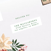 Kerstgroen Individuele naam & adresetiketten Sticker