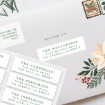 Kerstgroen Individuele naam & adresetiketten Sticker<br><div class="desc">___________________________ ***Dit ontwerp maakt deel uit van een kerstvakantie collectie*** Stap in een wereld van tijdloze vakantie charme met mijn "Feestelijke Flora: Christmas Splendor Poinsettia Delight" collectie. 🌸🎄 Omhels de magie van het seizoen met een boeiende mix van bloemblaadjes, weelderige groene dennenbladeren, sierlijke rode bessen en de betoverende tinten van...</div>