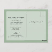 kerstgroen kalligrafie aankondiging briefkaart (Achterkant)