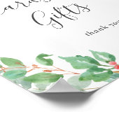 Kerstgroen Krans Kaarten en Cadeaus Bord Poster (Hoek)