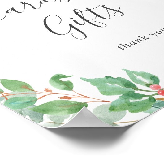 Kerstgroen Krans Kaarten en Cadeaus Bord Poster (Hoek)