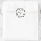Kerstgroen Krans Persoonlijk Ronde Sticker (Tas)