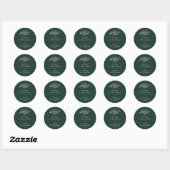 Kerstgroen laat minimale typografie groen ronde sticker (Vel)