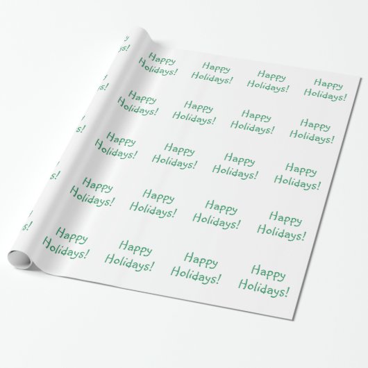kerstgroen lettertype Prettige feestdagen wensen Cadeaupapier (Uitgerold)
