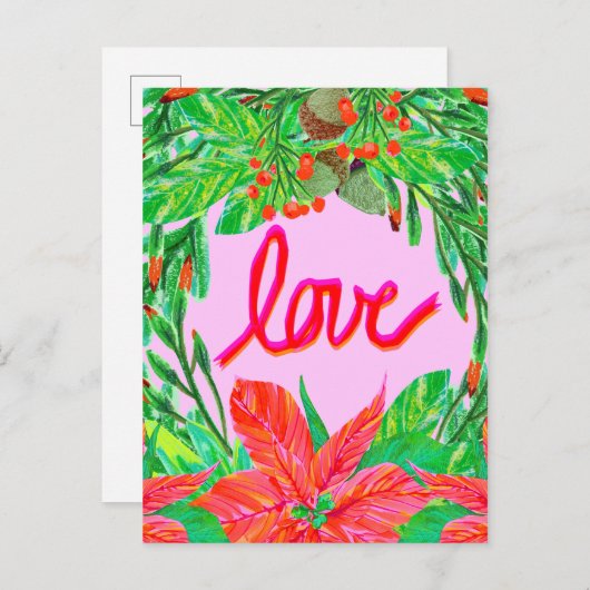 Kerstgroen - Liefde Feestdagenkaart (Voorkant / Achterkant)