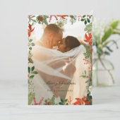 Kerstgroen lijst in vintage stijl feestdagenkaart (Staand voorkant)