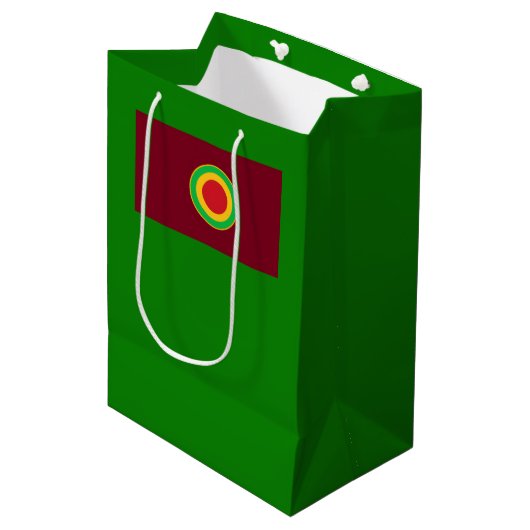 Kerstgroen Medium Cadeauzakje (Voorkant Gekanteld)