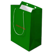 Kerstgroen Medium Cadeauzakje (Achterkant Gekanteld)