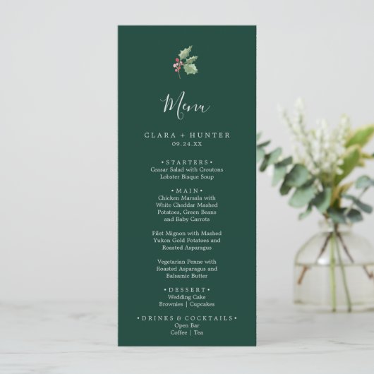 kerstgroen | Menu Groen weddenschap (Staand voorkant)