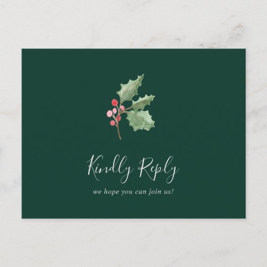 kerstgroen menu Keuze uit RSVP-Briefkaart (Voorkant)