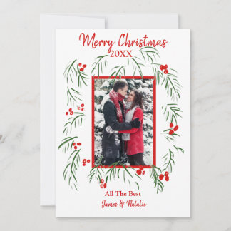 Kerstgroen met foto plat kaart