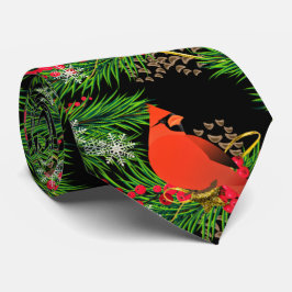 Kerstgroen met kardinaalvogel Vakantie Stropdas