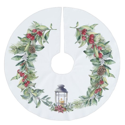 kerstgroen met lantaarn op wit kerstboom rok (Voorkant)