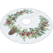 kerstgroen met Pinecone op wit Kerstboom Rok (Gekanteld)