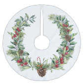 kerstgroen met Pinecone op wit Kerstboom Rok (Voorkant)