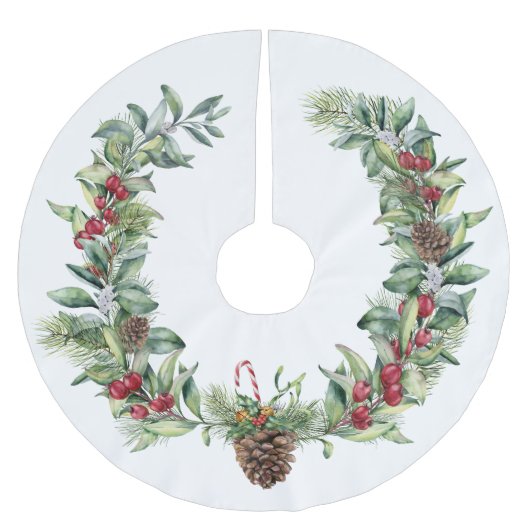 kerstgroen met Pinecone op wit Kerstboom Rok (Voorkant)