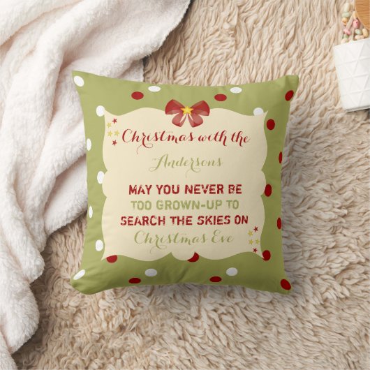 kerstgroen met poka stits familie kussen (Deken)