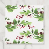 Kerstgroen met rode bessen bedankjes labels (Achterkant)