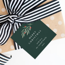 Kerstgroen Minimale Typografie Groene Gift Bedankjes Labels