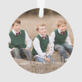 kerstgroen monogram voor aangepaste kerstfamilie f ornament (achterkant)