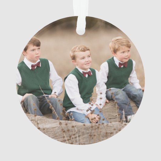 kerstgroen monogram voor aangepaste kerstfamilie f ornament (achterkant)