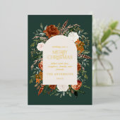 kerstgroen niet-fotoelegante vlek folie feestdagenkaart (Staand Voorkant)