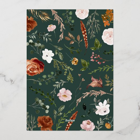 kerstgroen niet-fotoelegante vlek folie feestdagenkaart (Achterkant)