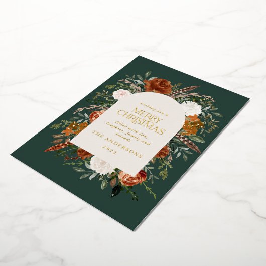 kerstgroen niet-fotoelegante vlek folie feestdagenkaart (Gedraaid)