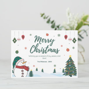 Kerstgroen niet-geïllustreerde vintage feestdagenkaart