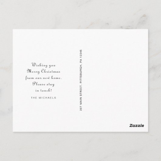 Kerstgroen Nieuw Adres Vakantie Move Briefkaart (Achterkant)