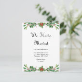 Kerstgroen Nieuw Adres Vakantie Move Briefkaart (Staand voorkant)