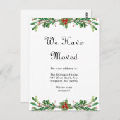 Kerstgroen Nieuw Adres Vakantie Move Briefkaart (Voorkant / Achterkant)