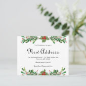 Kerstgroen Nieuw Adres Vakantie Move Briefkaart (Staand voorkant)