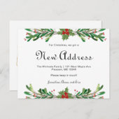 Kerstgroen Nieuw Adres Vakantie Move Briefkaart (Voorkant / Achterkant)
