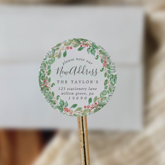 kerstgroen nieuwe adresenvelopzegels ronde sticker