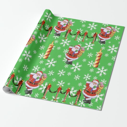 kerstgroen omslagpapier cadeaupapier (Uitgerold)