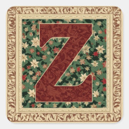 Kerstgroen op Red Z Design Vierkante Sticker