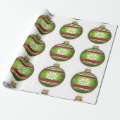 kerstgroen ornament cadeaupapier (Uitgerold)